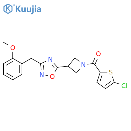 5-1-(5-chlorothiophene-2-carbonyl)azetidin-3-yl-3-(2-methoxyphenyl)methyl-1,2,4-oxadiazole structure
