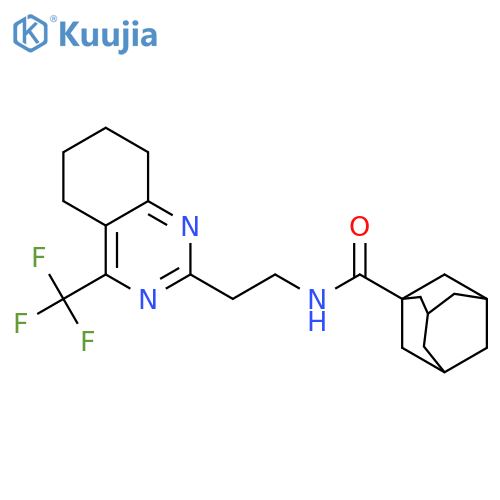 N-{2-[4-(trifluoromethyl)-5,6,7,8-tetrahydroquinazolin-2-yl]ethyl}adamantane-1-carboxamide structure