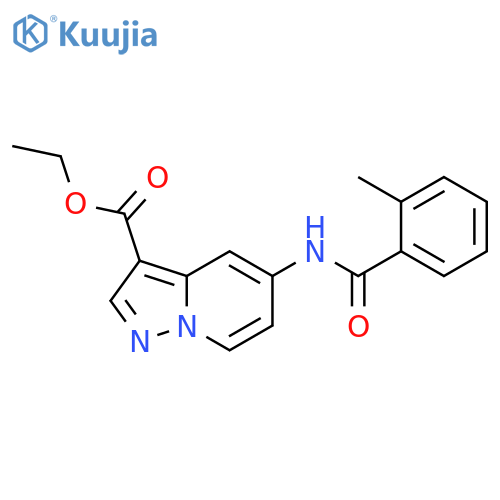 ethyl 5-(2-methylbenzamido)pyrazolo[1,5-a]pyridine-3-carboxylate structure