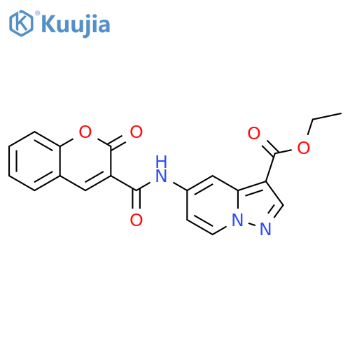 ethyl 5-(2-oxo-2H-chromene-3-amido)pyrazolo[1,5-a]pyridine-3-carboxylate structure