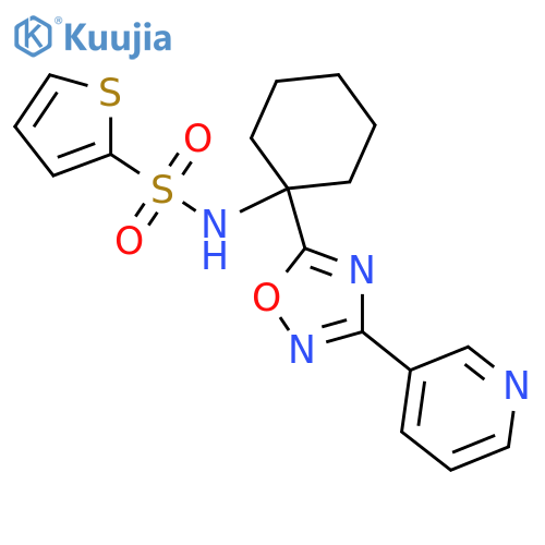 N-{1-3-(pyridin-3-yl)-1,2,4-oxadiazol-5-ylcyclohexyl}thiophene-2-sulfonamide structure