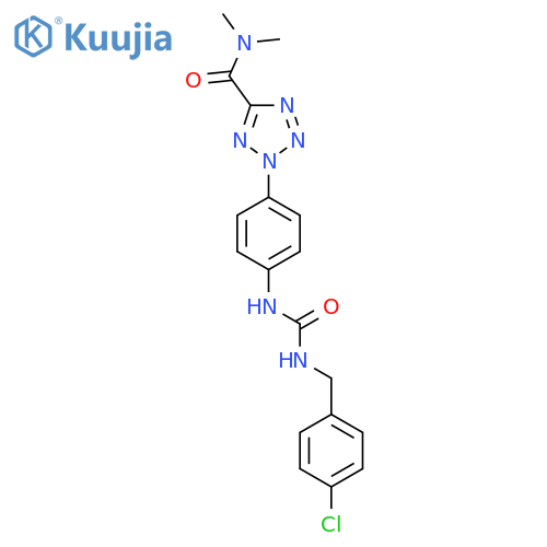 2-4-({(4-chlorophenyl)methylcarbamoyl}amino)phenyl-N,N-dimethyl-2H-1,2,3,4-tetrazole-5-carboxamide structure