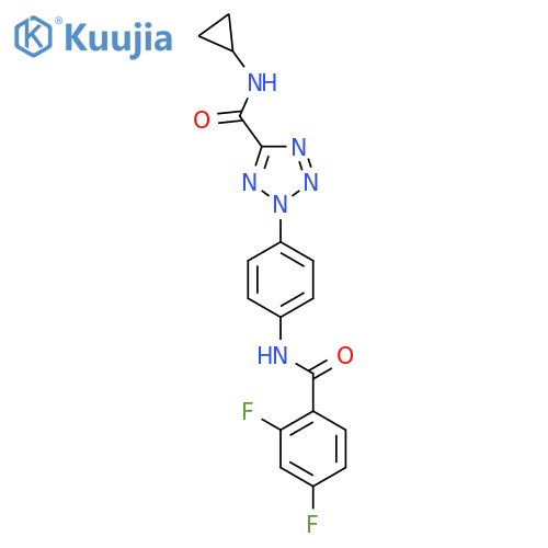 N-cyclopropyl-2-4-(2,4-difluorobenzamido)phenyl-2H-1,2,3,4-tetrazole-5-carboxamide structure