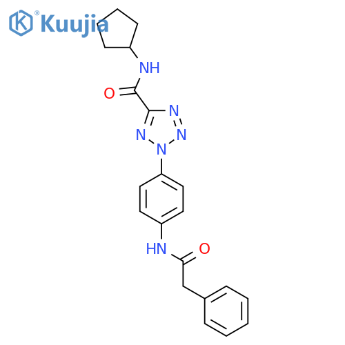 N-cyclopentyl-2-4-(2-phenylacetamido)phenyl-2H-1,2,3,4-tetrazole-5-carboxamide structure