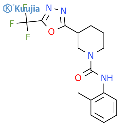 N-(2-methylphenyl)-3-5-(trifluoromethyl)-1,3,4-oxadiazol-2-ylpiperidine-1-carboxamide structure