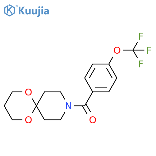 9-[4-(trifluoromethoxy)benzoyl]-1,5-dioxa-9-azaspiro[5.5]undecane structure
