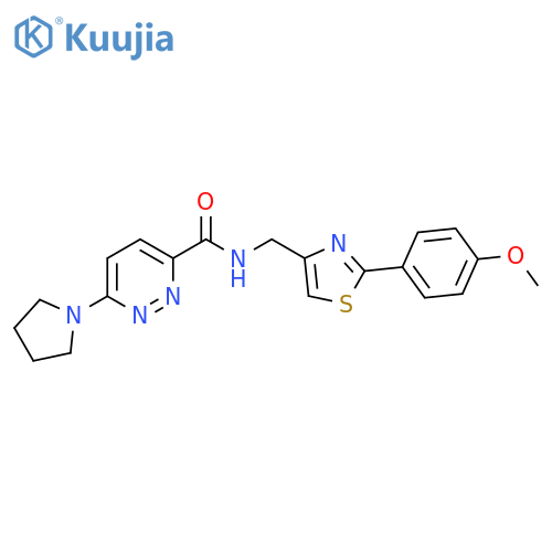 N-{2-(4-methoxyphenyl)-1,3-thiazol-4-ylmethyl}-6-(pyrrolidin-1-yl)pyridazine-3-carboxamide structure
