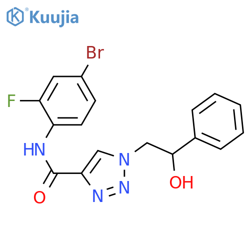 N-(4-bromo-2-fluorophenyl)-1-(2-hydroxy-2-phenylethyl)-1H-1,2,3-triazole-4-carboxamide structure