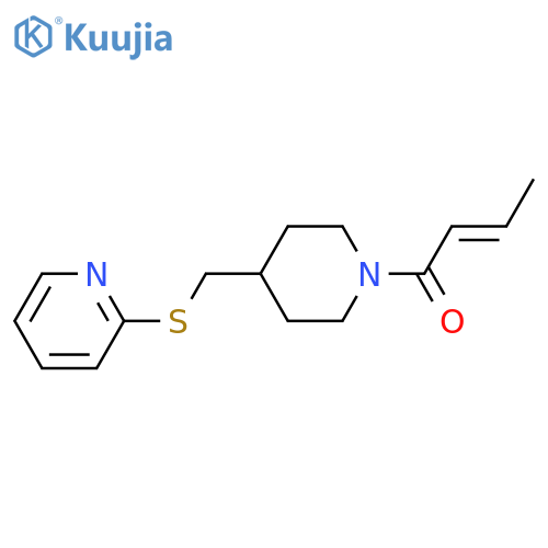 (2E)-1-{4-[(pyridin-2-ylsulfanyl)methyl]piperidin-1-yl}but-2-en-1-one structure