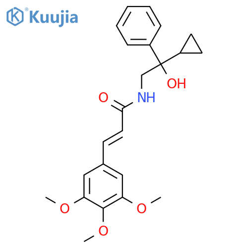 (2E)-N-(2-cyclopropyl-2-hydroxy-2-phenylethyl)-3-(3,4,5-trimethoxyphenyl)prop-2-enamide structure
