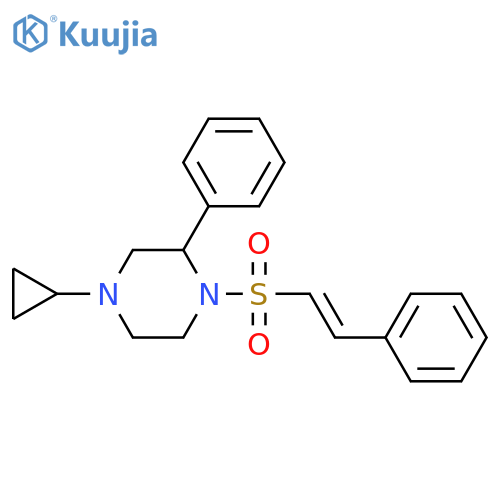 4-cyclopropyl-2-phenyl-1-[(E)-2-phenylethenesulfonyl]piperazine structure