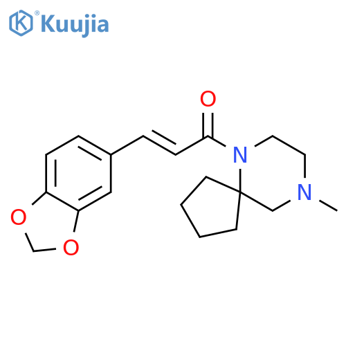 (2E)-3-(2H-1,3-benzodioxol-5-yl)-1-{9-methyl-6,9-diazaspiro[4.5]decan-6-yl}prop-2-en-1-one structure