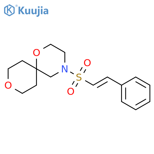 4-[(E)-2-phenylethenesulfonyl]-1,9-dioxa-4-azaspiro[5.5]undecane structure