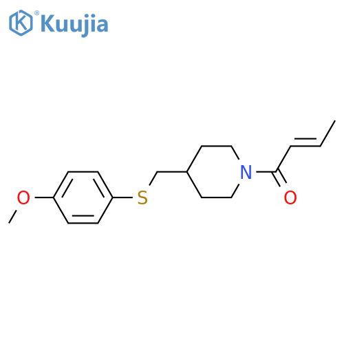 (2E)-1-(4-{[(4-methoxyphenyl)sulfanyl]methyl}piperidin-1-yl)but-2-en-1-one structure