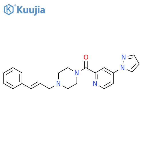1-[(2E)-3-phenylprop-2-en-1-yl]-4-[4-(1H-pyrazol-1-yl)pyridine-2-carbonyl]piperazine structure