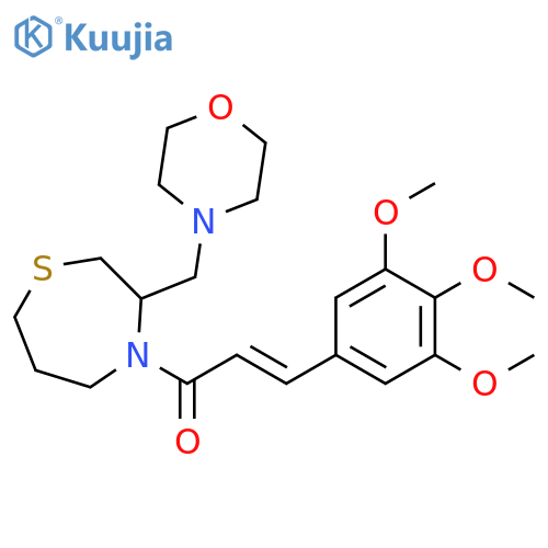 (2E)-1-{3-[(morpholin-4-yl)methyl]-1,4-thiazepan-4-yl}-3-(3,4,5-trimethoxyphenyl)prop-2-en-1-one structure