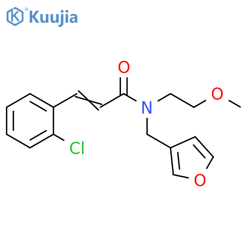 (2E)-3-(2-chlorophenyl)-N-(furan-3-yl)methyl-N-(2-methoxyethyl)prop-2-enamide structure