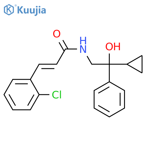 (2E)-3-(2-chlorophenyl)-N-(2-cyclopropyl-2-hydroxy-2-phenylethyl)prop-2-enamide structure