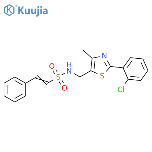 (E)-N-{[2-(2-chlorophenyl)-4-methyl-1,3-thiazol-5-yl]methyl}-2-phenylethene-1-sulfonamide structure