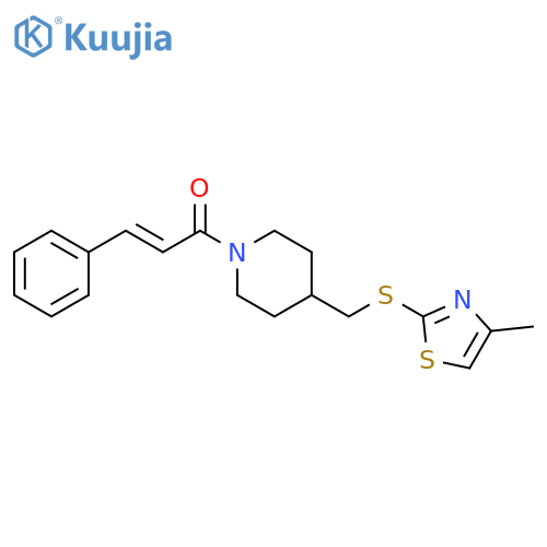 (2E)-1-(4-{[(4-methyl-1,3-thiazol-2-yl)sulfanyl]methyl}piperidin-1-yl)-3-phenylprop-2-en-1-one structure