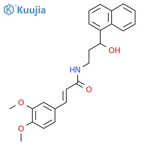 (2E)-3-(3,4-dimethoxyphenyl)-N-3-hydroxy-3-(naphthalen-1-yl)propylprop-2-enamide structure