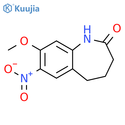 8-methoxy-7-nitro-2,3,4,5-tetrahydro-1H-1-benzazepin-2-one structure