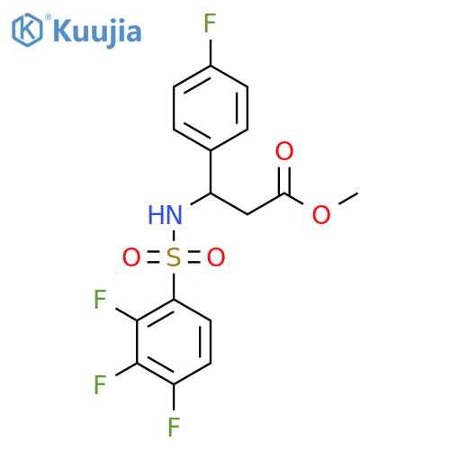 Methyl 3-(4-fluorophenyl)-3-(2,3,4-trifluorobenzenesulfonamido)propanoate structure