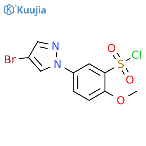 5-(4-bromo-1H-pyrazol-1-yl)-2-methoxybenzene-1-sulfonyl chloride structure