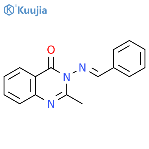 2-Methyl-3-[(E)-(phenylmethylidene)amino]-3,4-dihydroquinazolin-4-one structure