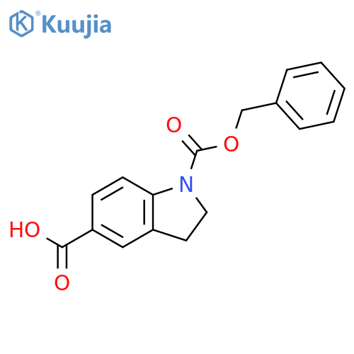 1-(benzyloxy)carbonyl-2,3-dihydro-1H-indole-5-carboxylic acid structure