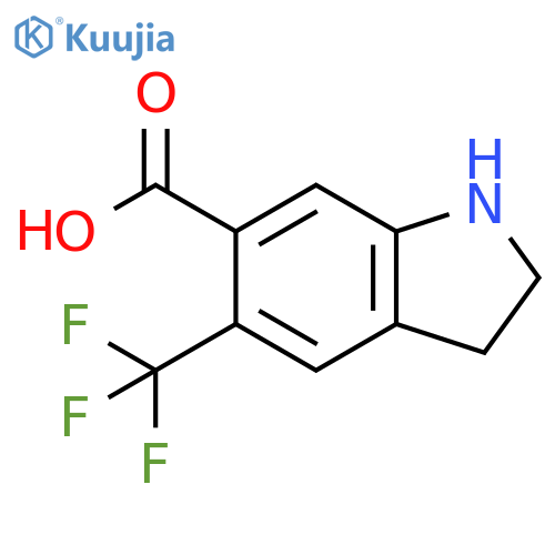 5-(trifluoromethyl)-2,3-dihydro-1H-indole-6-carboxylic acid structure