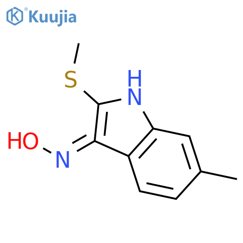 3H-INDOL-3-ONE, 6-METHYL-2-(METHYLTHIO)-, OXIME structure