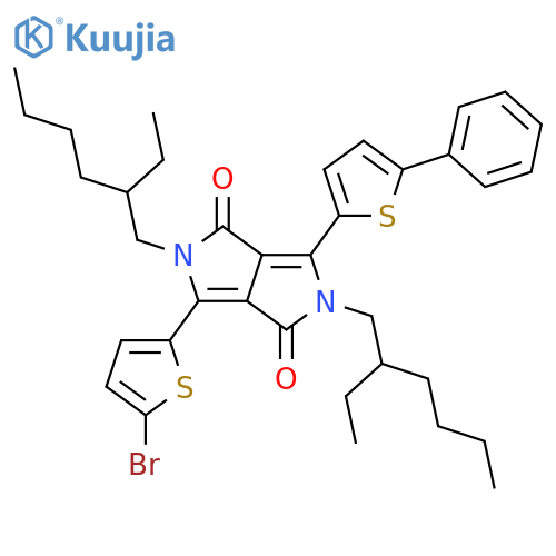 Pyrrolo[3,4-c]pyrrole-1,4-dione, 3-(5-bromo-2-thienyl)-2,5-bis(2-ethylhexyl)-2,5-dihydro-6-(5-phenyl-2-thienyl)- structure