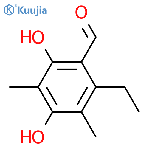 2-Ethyl-4,6-dihydroxy-3,5-dimethylbenzaldehyde structure