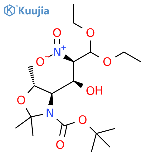 (4R,5R)-tert-Butyl 4-((1S)-3,3-diethoxy-1-hydroxy-2-nitropropyl)-2,2,5-trimethyloxazolidine-3-carboxylate structure