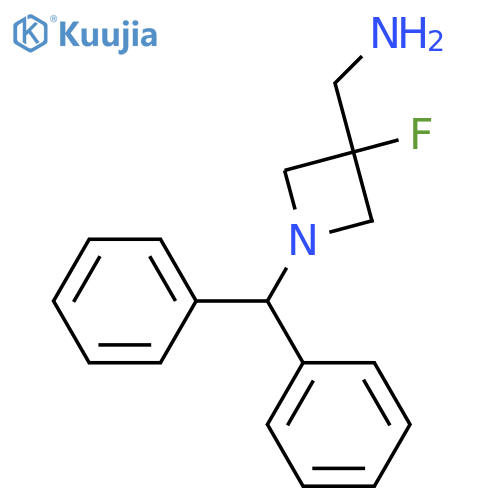[1-(diphenylmethyl)-3-fluoroazetidin-3-yl]methanamine structure