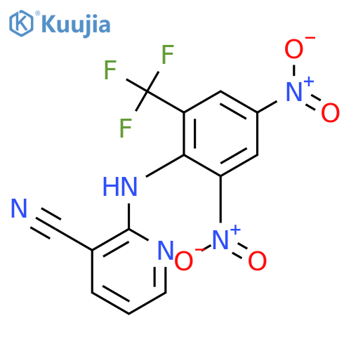 3-Pyridinecarbonitrile, 2-[[2,4-dinitro-6-(trifluoromethyl)phenyl]amino]- structure