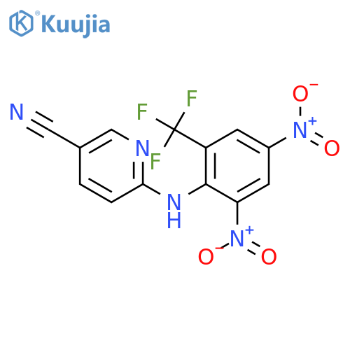 3-Pyridinecarbonitrile, 6-[[2,4-dinitro-6-(trifluoromethyl)phenyl]amino]- structure