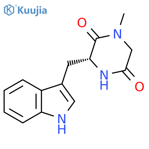 2,5-Piperazinedione, 3-(1H-indol-3-ylmethyl)-1-methyl-, (3R)- structure