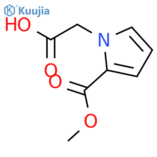 2-2-(methoxycarbonyl)-1H-pyrrol-1-ylacetic acid structure