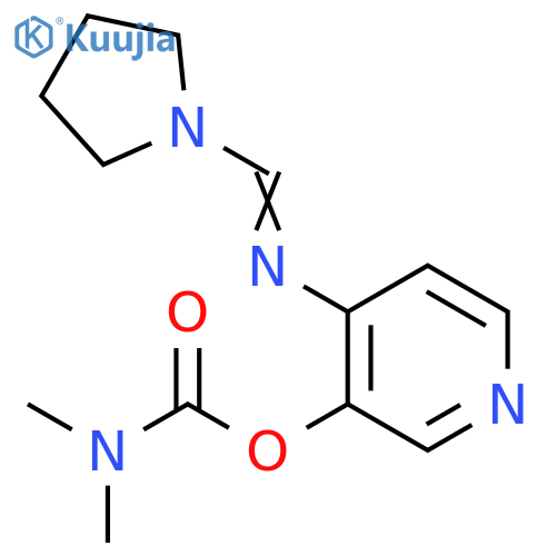 Carbamic acid, dimethyl-, 4-[(1-pyrrolidinylmethylene)amino]-3-pyridinyl ester (9CI) structure