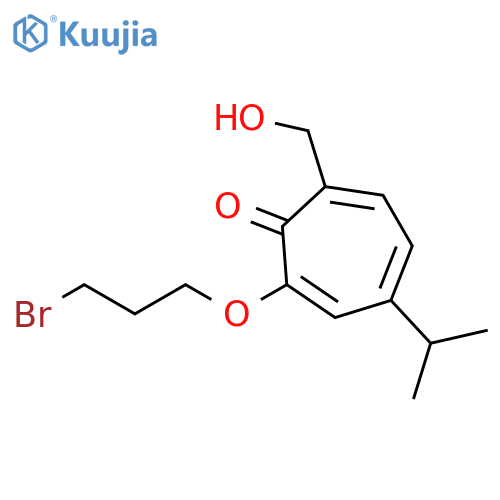 2,4,6-Cycloheptatrien-1-one, 2-(3-bromopropoxy)-7-(hydroxymethyl)-4-(1-methylethyl)- structure