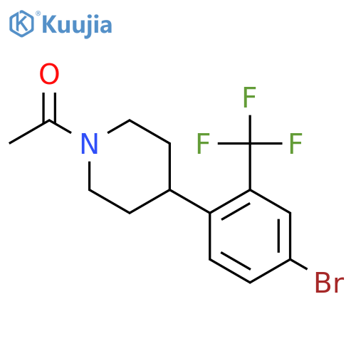 1-(4-(4-Bromo-2-(trifluoromethyl)phenyl)piperidin-1-YL)ethanone structure