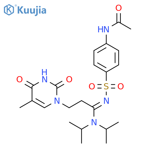 Acetamide, N-[4-[[(E)-[1-[bis(1-methylethyl)amino]-3-(3,4-dihydro-5-methyl-2,4-dioxo-1(2H)-pyrimidinyl)propylidene]amino]sulfonyl]phenyl]- structure