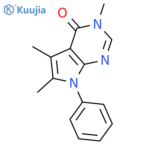4H-Pyrrolo[2,3-d]pyrimidin-4-one, 3,7-dihydro-3,5,6-trimethyl-7-phenyl- structure