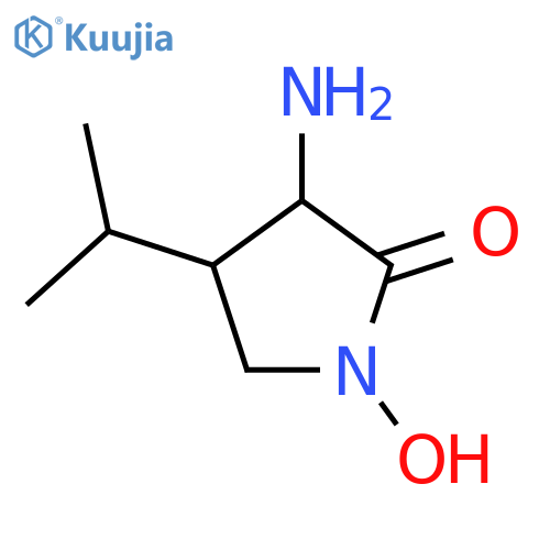 2-Pyrrolidinone,3-amino-1-hydroxy-4-(1-methylethyl)-, trans- (9CI) structure