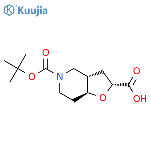 Racemic-(2R,3aS,7aS)-5-(tert-butoxycarbonyl)octahydrofuro3,2-cpyridine-2-carboxylic acid structure