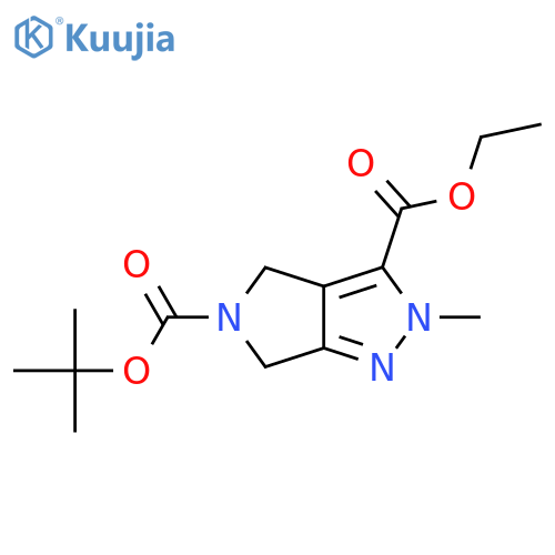 2-Methyl-2,6-dihydro-4H-pyrrolo3,4-cpyrazole-3,5-dicarboxylic acid 5-tert-butyl ester 3-ethyl ester structure