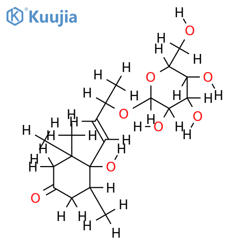 (5R,6S,9S,7E)-megastigman-3-one-7-en-6,9-diol 9-O-beta-D-glucopyranoside structure