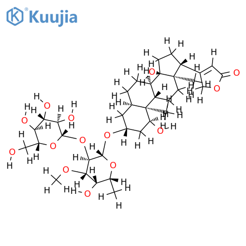 1alpha,14beta-dihydroxy-5beta-card-20(22)-enolide 3-O-[O-beta-D-glucopyranosyl-(1?2)-beta-D-digitalopyranoside] structure